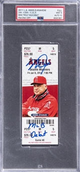 2011 Mike Trout Signed & Inscribed MLB Debut Full Ticket From 7/8/11 Inscribed "MLB Debut" (MLB Authenticated, PSA MINT 9 & PSA/DNA 10)